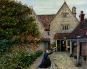 玛丽 斯帕尔塔利 斯蒂曼 : Feeding The Doves At Kelmscott Manor